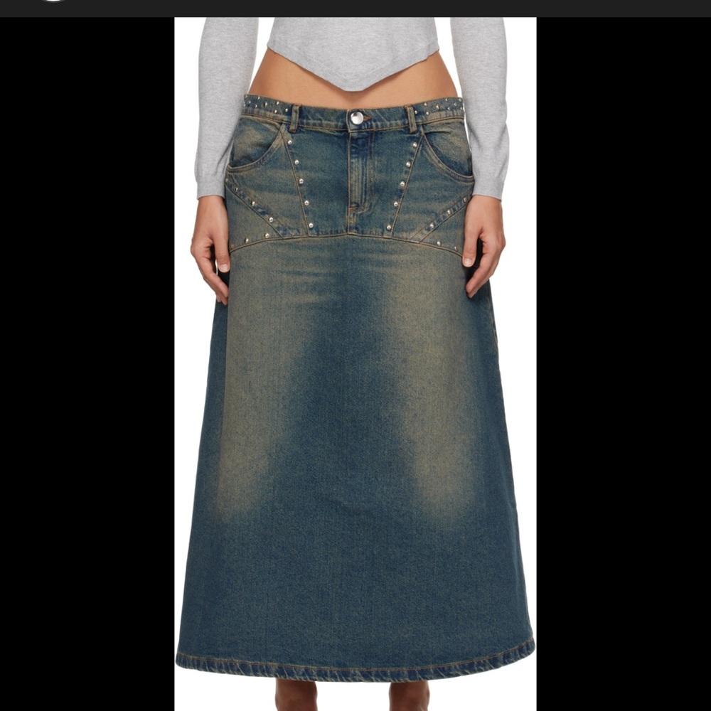 Gimaguas Blue Denim Skirt with Stud detail